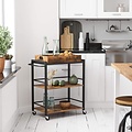 Parya Home - Serving trolley - 3 Layers - With wheels - Industrial - Brown