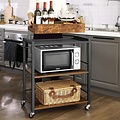 Parya Home - Serving trolley - 3 Layers - With wheels - Industrial - Brown