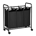 Parya Home - Laundry Basket - On Wheels - 132 Liter - Black