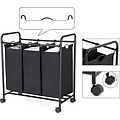 Parya Home - Laundry Basket - On Wheels - 132 Liter - Black