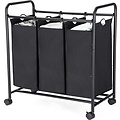 Parya Home - Laundry Basket - On Wheels - 132 Liter - Black