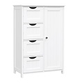 Parya Home - White Cupboard - Including 4 Cabinets & Door - Wood - White