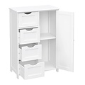 Parya Home - White Cupboard - Including 4 Cabinets & Door - Wood - White