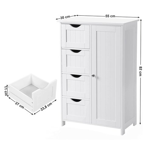 Parya Home - Witte Kast  - Inclusief 4 Korven & Deur - Hout - Wit