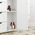 Parya Home - White Cupboard - Including 4 Cabinets & Door - Wood - White