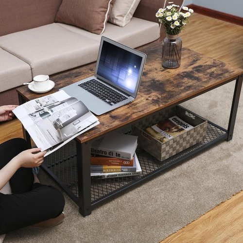 Vasagle Coffee Table - Vintage - Brown - 106,2 x 45 x 60,2 cm