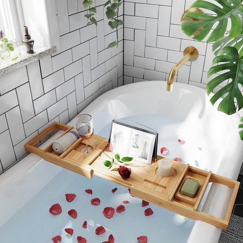 Bath Board - Extendable - Bamboo - 75x23 cm