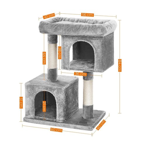 Parya Pets Parya Pets - Cat Tree - 2 Platforms - Grey