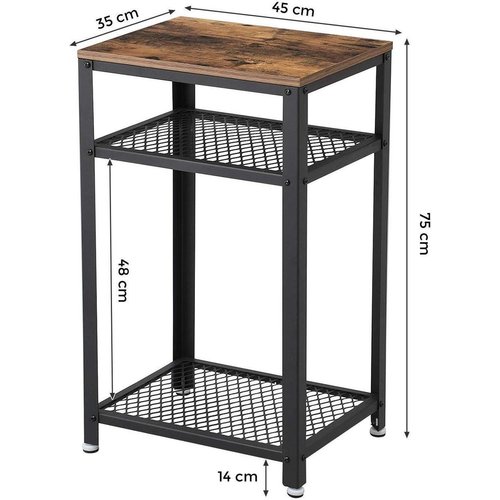 Vasagle - Bijzettafel - Vintage - Hout & Metaal - Bruin