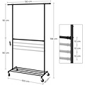 Songmics - Clothes Rack On Wheels - Black