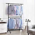 Parya Home - Clothes Rack On Wheels - Metal - Black