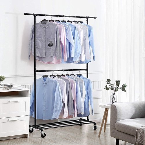 Parya Home - Clothes Rack On Wheels - Metal - Black