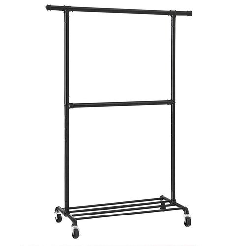 Parya Home - Clothes Rack On Wheels - Metal - Black