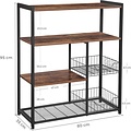 Parya Home - Kitchen Rack - Metal - Brown & Black