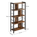 Parya Home - Bookcase - 5 Shelves - Wood - Brown