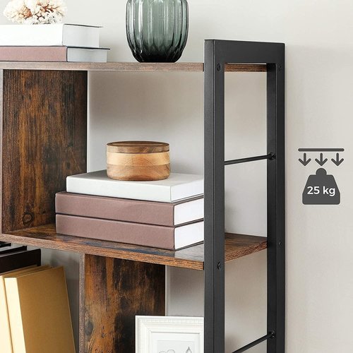 Parya Home - Bookcase - 5 Shelves - Wood - Brown