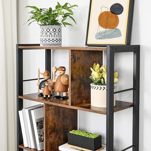 Parya Home - Bookcase - 5 Shelves - Wood - Brown