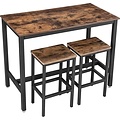 Vasagle - Bar Table Set - 120x60x90 - Dark Brown