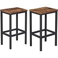 Parya Home - Barstool Set Of 2 - Black - 40 x 30 x 65 cm