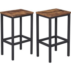 Parya Home - Barstool Set Of 2 - Black - 40 x 30 x 65 cm