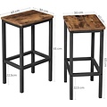 Parya Home - Barstool Set Of 2 - Black - 40 x 30 x 65 cm