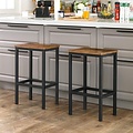 Parya Home - Barstool Set Of 2 - Black - 40 x 30 x 65 cm