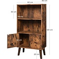 Vasagle - Retro Bookcase - Wood Look - 60 x 30 x 120 cm