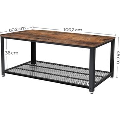 Vasagle - Salontafel - Hout - 106.2 x 45 x 60.2 cm