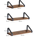 Vasagle - Wall Shelves - Set of 3 - 44,2 x 15,6 x 8,2 cm