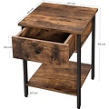 Vasagle - Bedside Table - Vintage -40 x 40 x 55 cm