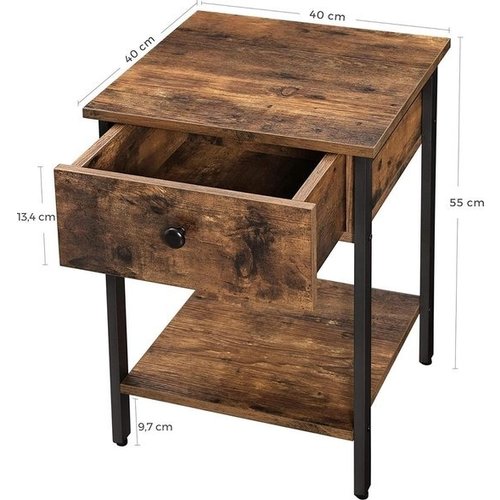 Vasagle - Bedside Table - Vintage -40 x 40 x 55 cm