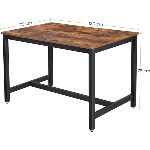 Vasagle - Dining table 4 - Dark brown - 120 x 75 x 75 cm