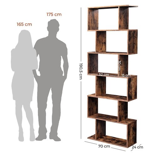 Parya Home - Bookcase - Cube - 6 Compartments - Brown