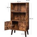 Vasagle - Retro Boekenkast - Houtlook - 60 x 30 x 120 cm - Copy