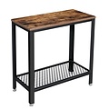 Parya Home - Rectangular Side Table - Includes Grating Board - Iron Frame - Vintage - Dark Brown