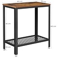 Parya Home - Rectangular Side Table - Includes Grating Board - Iron Frame - Vintage - Dark Brown