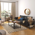 Parya Home - Rectangular Side Table - Includes Grating Board - Iron Frame - Vintage - Dark Brown