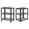 Parya Home - Serving Cart on Wheels - Includes 2 Grid Shelves - 4 Wheels - Vintage - Dark Brown