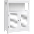 Parya Home - White Bathroom Cabinet - Includes 2 Slat Doors - Rustic - MDF