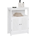 Parya Home - White Bathroom Cabinet - Includes 2 Slat Doors - Rustic - MDF