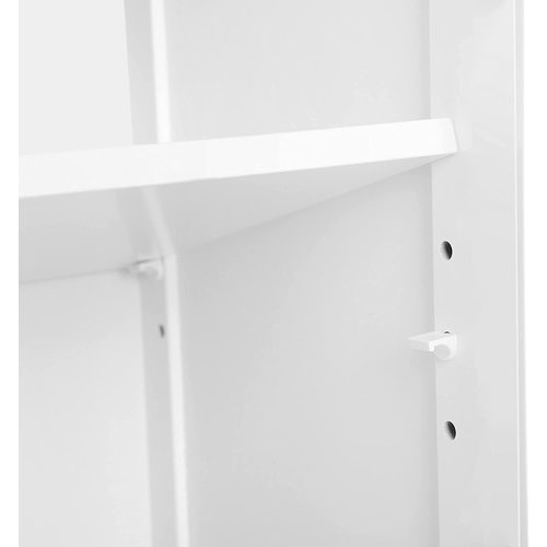 Parya Home - White Bathroom Cabinet - Includes 2 Slat Doors - Rustic - MDF