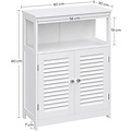 Parya Home - White Bathroom Cabinet - Includes 2 Slat Doors - Rustic - MDF