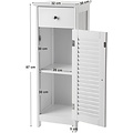 Parya Home - White Bathroom Cabinet - Includes 1 panelled door - Rustic - MDF