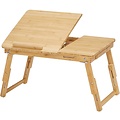 Parya Home - Wooden Laptop Table - Adjustable - Foldable - Bamboo - Brown