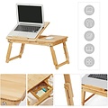 Parya Home - Wooden Laptop Table - Adjustable - Foldable - Bamboo - Brown