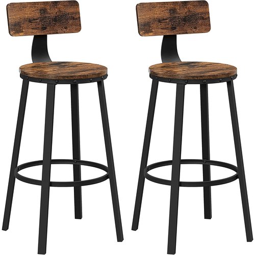 Parya Home - Barstool - Set Of 2 - Vintage - Black