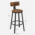 Parya Home - Barstool - Set Of 2 - Vintage - Black