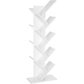 Parya Home - White Bookcase - Standing Bookcase - 8 Shelves - Wood