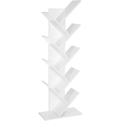 Parya Home - White Bookcase - Standing Bookcase - 8 Shelves - Wood