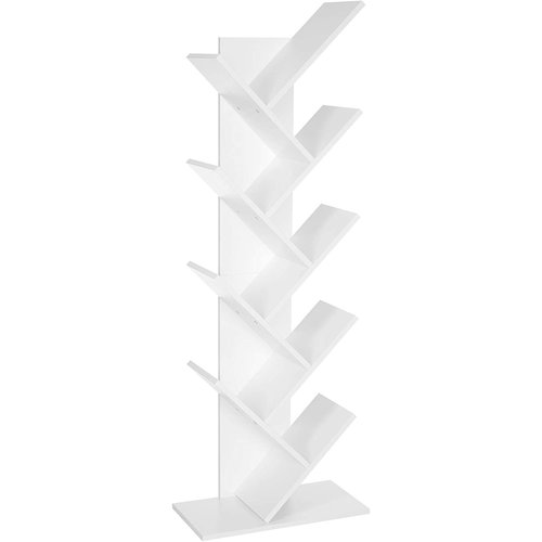 Parya Home - White Bookcase - Standing Bookcase - 8 Shelves - Wood